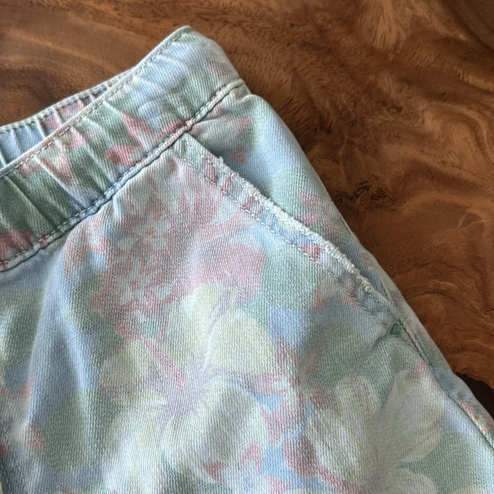 Aerie Tropical Print Denim Shorts